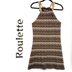 Roulette Womens Mini Dress Sz M Metallic Threads throughout Hippie 70s